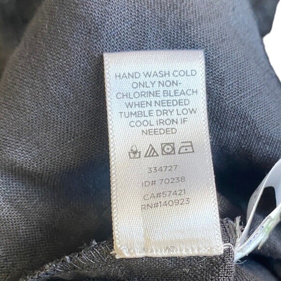 Lou and Grey Romper Womens 6 Black Linen Crochet Lace Elastic Drawstring Waist - Picture 8 of 16